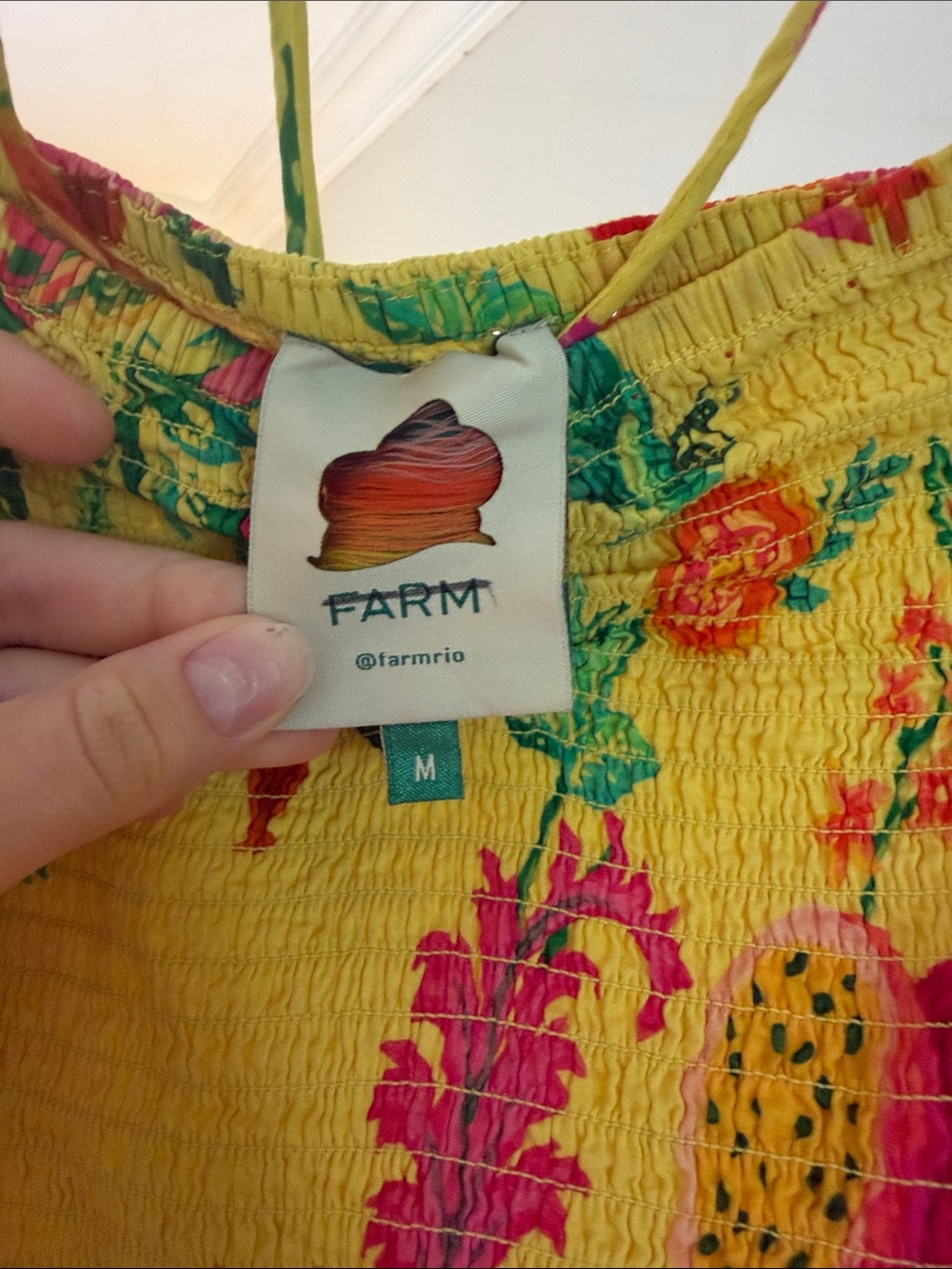 FARM Rio Delicate Fruit Garden Smocked Maxi Dress – Size M - Picture 3 of 5